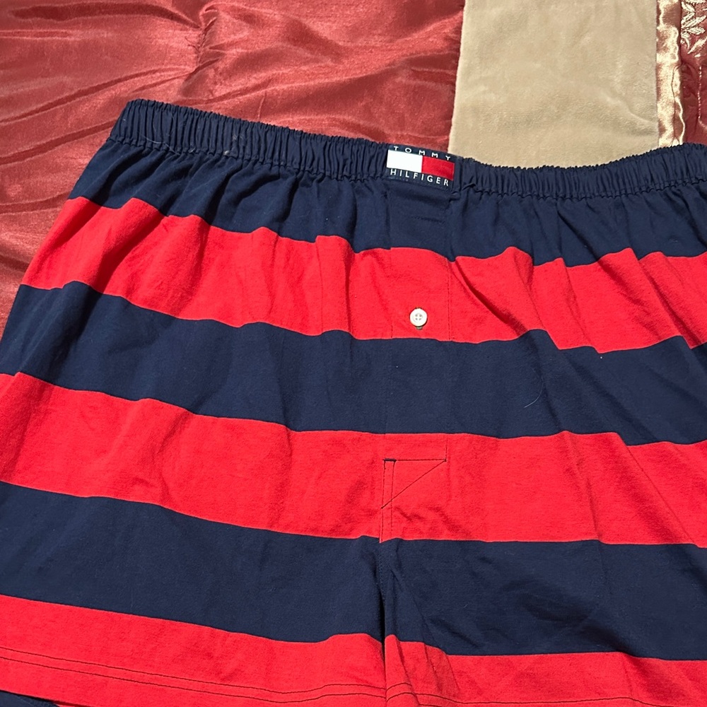Tommy Hilfiger men’s Red and Navy Striped Shorts